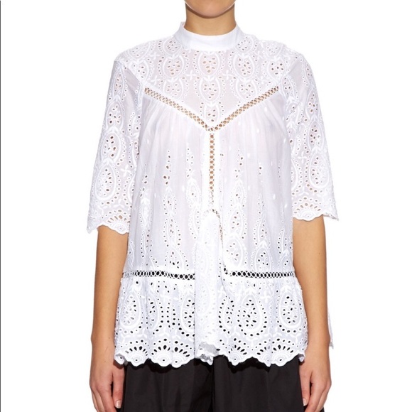 Zimmermann Tops - Zimmermann Eyelet Embroidered Scalloped Swing Top